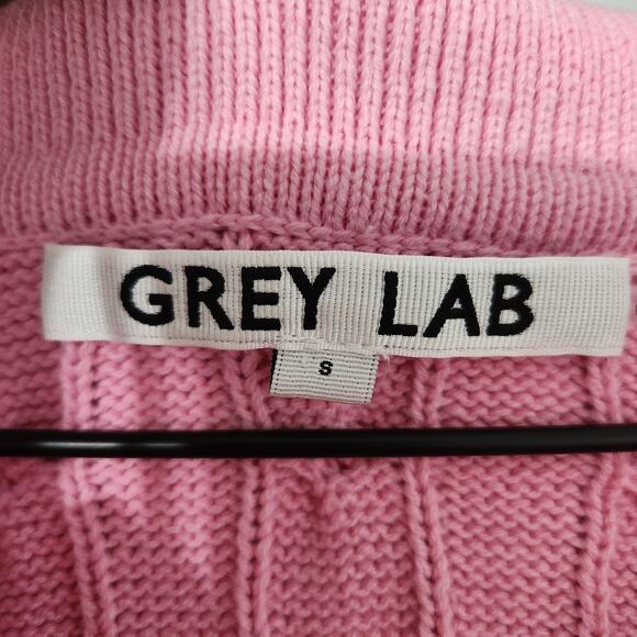 Grey Lab Anthropologie Cable-knit Polo Sweater Tee In Pink, S Tennis Pickleball - Picture 8 of 8